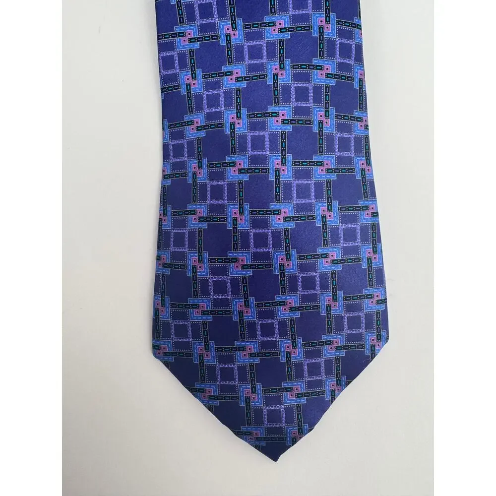 Ermenegildo Zegna NWOT Men's 100% Silk Patterned Tie Made in Italy